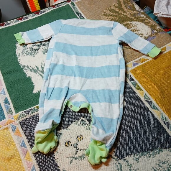 Star Wars 3-6M Infant Baby Mandalorian Yoda Onesie Footies Happy Threads - Picture 3 of 9